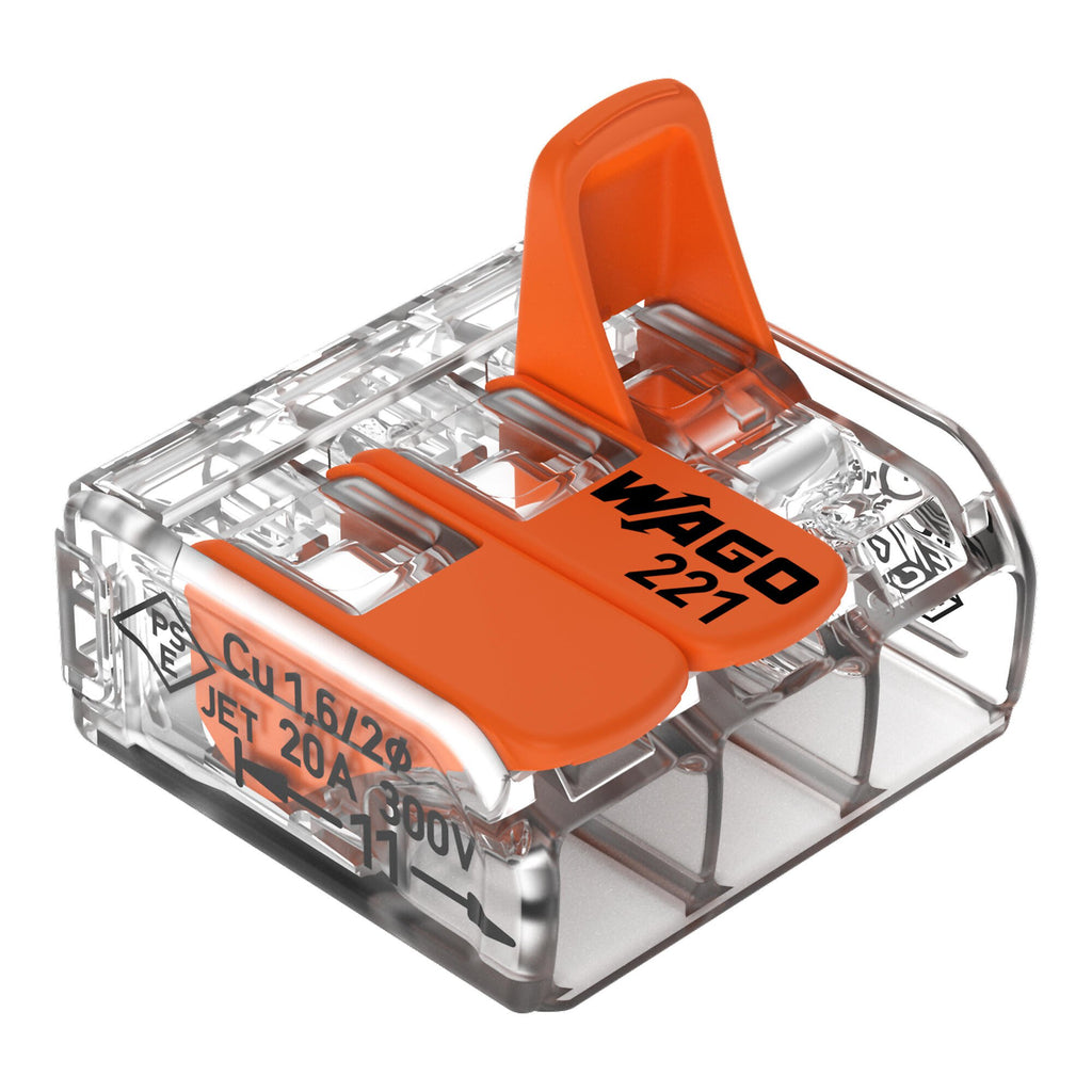 WAGO 3-Port Lever Connectors (Pack of 50)
221-413