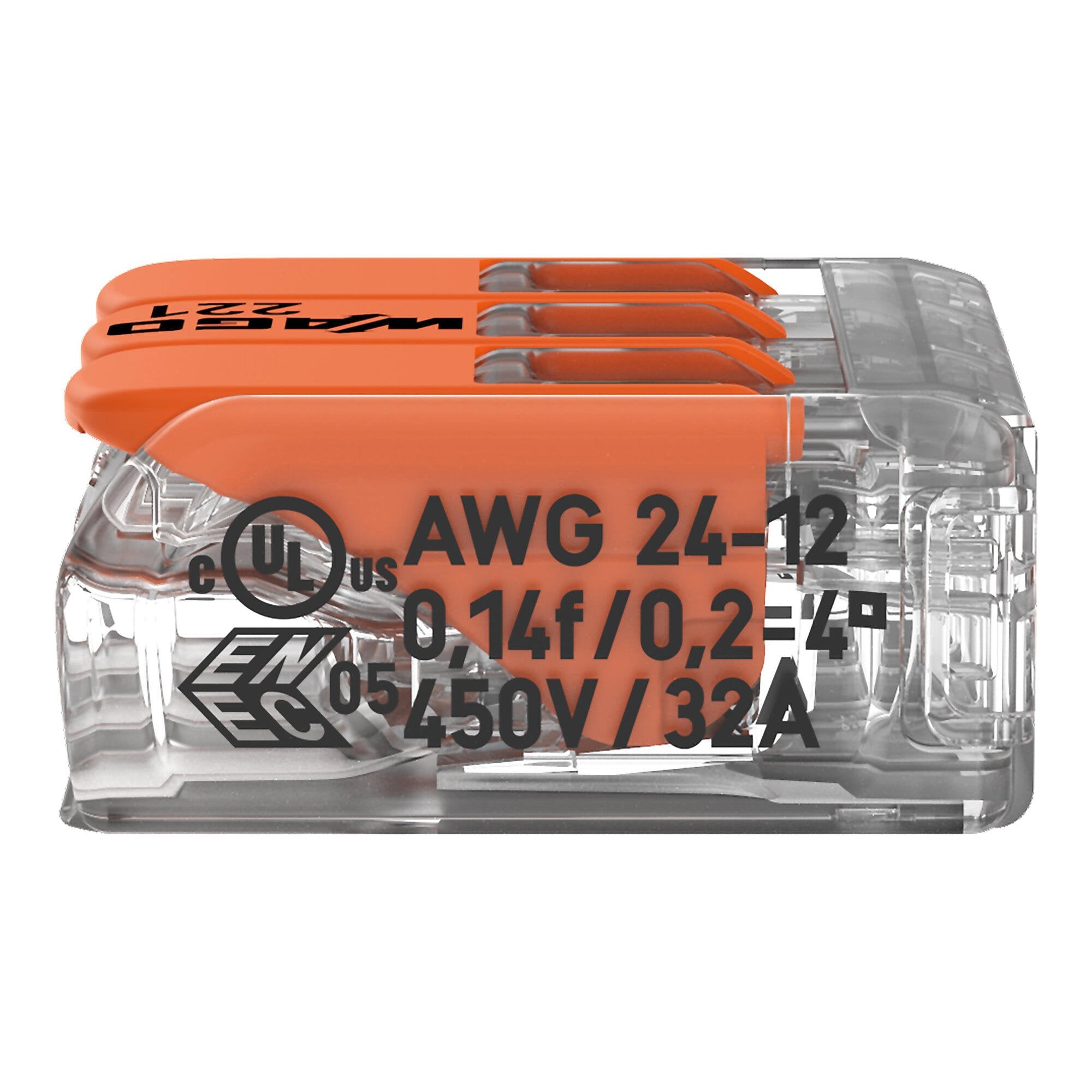 WAGO 3-Port Lever Connectors (Pack of 50)
221-413